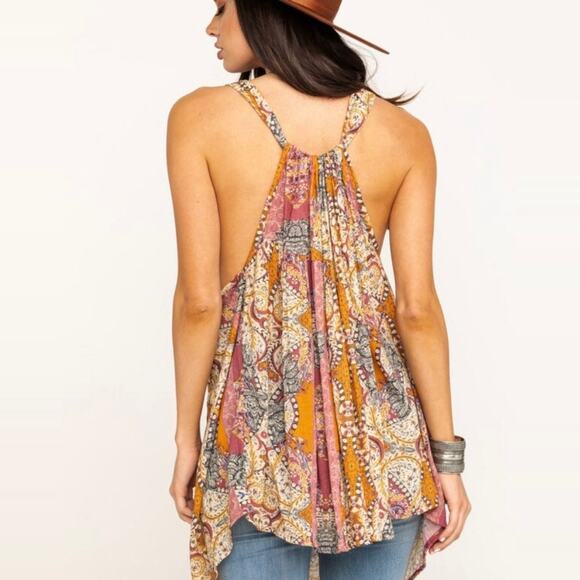 Free People Count Me In Trapeze Top in Floral Combo size Medium - Picture 3 of 16